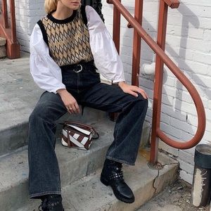 Munthe argyle metallic knitted vest